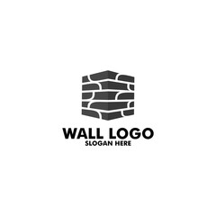 Modern Flat Brick Stone logo, Brick Stone simple modern logo template