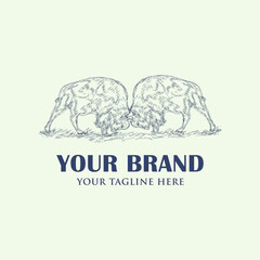 Bull vintage logo vector illustration