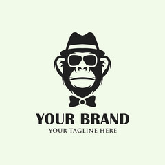 Mafia monkey logo vector illustration