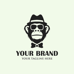 Mafia monkey logo vector illustration © Arif