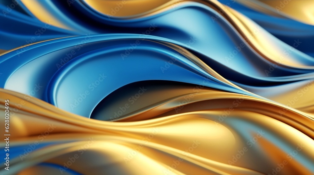 Fototapete generative ai : modern and trendy abstract colorful wavey lines background.