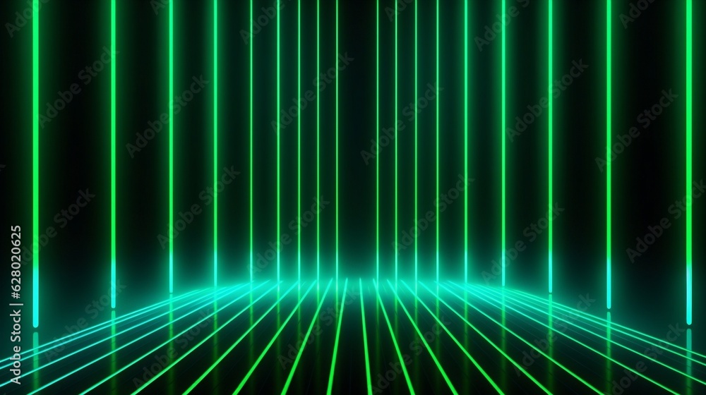 Poster generative ai : futuristic empty neon background. high tech lines, studio product, future cyberspace