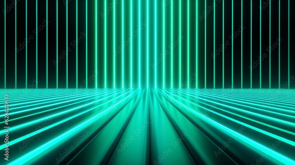 Poster generative ai : futuristic empty neon background. high tech lines, studio product, future cyberspace