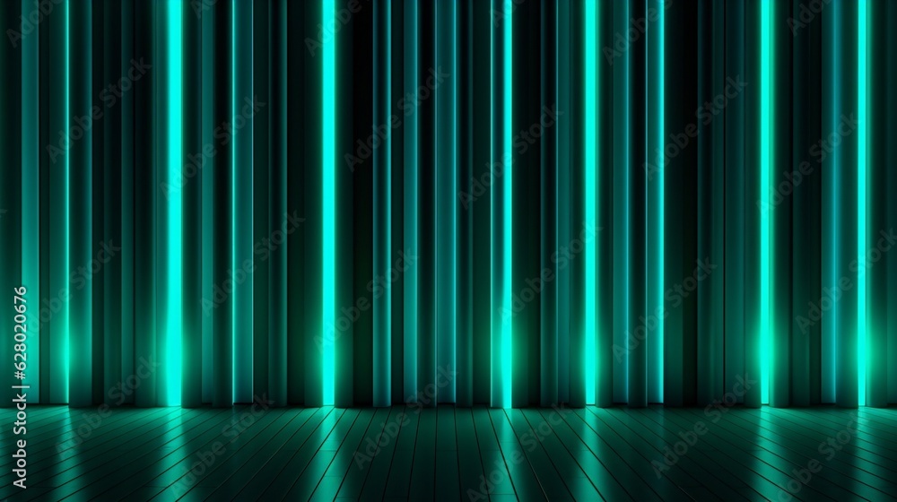 Poster generative ai : futuristic empty neon background. high tech lines, studio product, future cyberspace