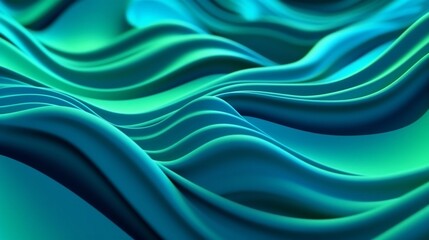 Generative AI : Elegant Cyan and Electric Green Textured background. Modern Wavey Textures Wallpaper