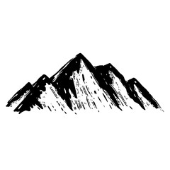Mountains sign sketch style logo