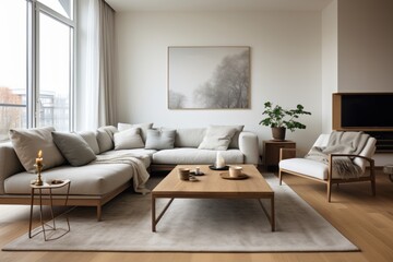  Sleek Minimalist Living Room, Generative AI