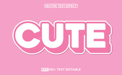 Cute text effect with a sweet sticker concept