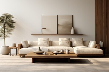  Sleek Minimalist Living Room, Generative AI