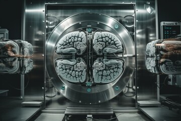 Brain scan using MRI for medical diagnosis. Generative AI