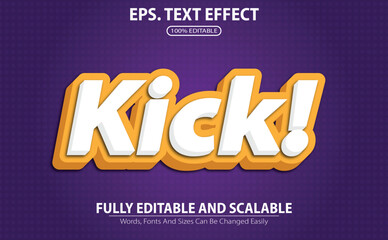 Kick! text effect template with retro type style and bold text concept use for brand label and logotype

