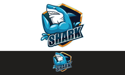 Shark mascot logo design