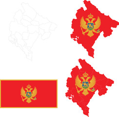 Montenegrin Majesty: Vector Flags and Maps Collection
