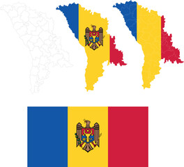 Vibrant Moldovan Pride: Vector Flags and Maps Collection