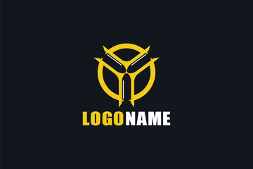 Security Logo Design - Weapon Logo Design Template
