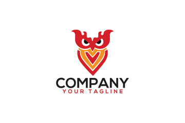 Logo Design of an Owl shaped like a shield- Logo Design Template	
