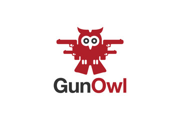 Logo Design of an Owl holding guns - Logo Design Template	