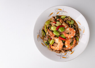 Pakria in Stir-fried chili paste with squid.