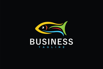 Creative logo design of a colorufl fish - Fish Logo Design Template