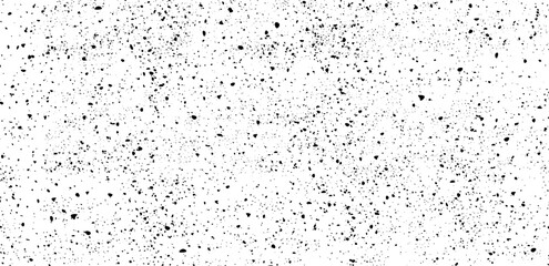 Hand drawn scattered black grunge dots or dust, grungy dirty texture for banner, poster, retro and vintage design. Black and white grunge, surface dust and rough dirty background. Grainy texture vecto