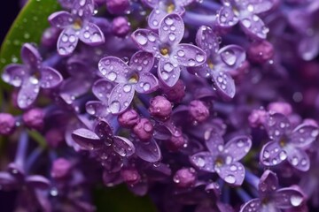 Fototapeta na wymiar close-up of lilac flowers with dew drops