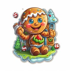 Obraz premium Christmas Themed Character Graphics Element created with Generative AI