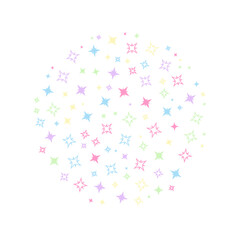 A background with colorful stars of various sizes as a pattern.