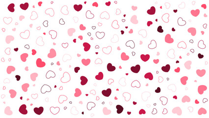 Background with hearts of various sizes as a pattern.