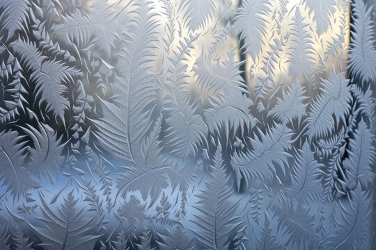 intricate frost patterns on a winter window