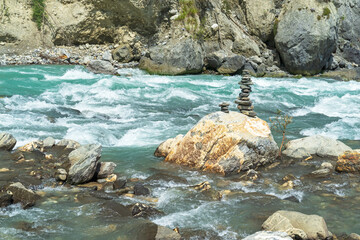 Stromschnelle in der Rheinschlucht, Ruinaulta, Carrera, Graubünden, Schweiz