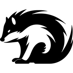 Skunk black silhouette logo svg vector