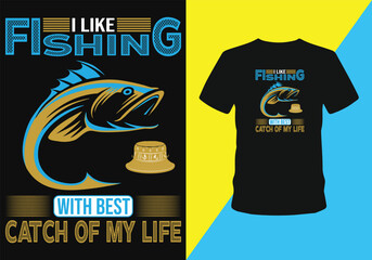 Fishing t-shirt design for weekend forecast fishing with a chance of drinking quote vector design template. 