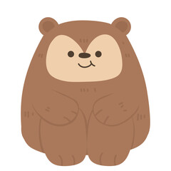 Grizzly Bear with scarf cute cartoon autumn cozy winter watercolor woodland