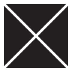 Geometric shape square element black and white shield