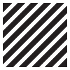 Geometric shape square element black and white striped background