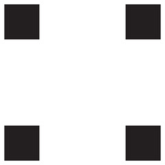 Geometric shape square element blank photo frames on black