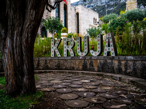 KRUJE, ALBANIA - NOVEMBER 2022: Castle Kruje, Kruje Albania, Skanderbeg Museum, Albania, Europe