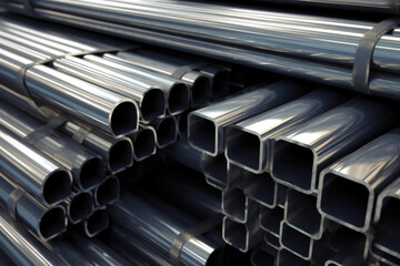 Industrial Steel Supplies: Wholesaler Inventory - obrazy, fototapety, plakaty