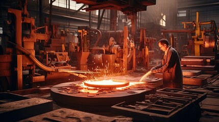 Foundry process Metal production. Generative AI