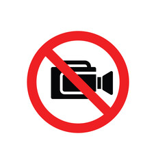 no video recording permitted sign symbol