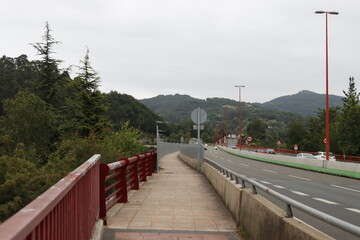 Concrete bridge in the city of Bilbao