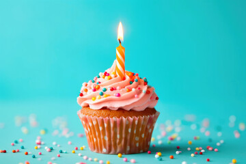 Birthday Celebration Cupcake Close-Up