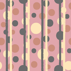 Vector colourful pastel dots pink seamless pattern