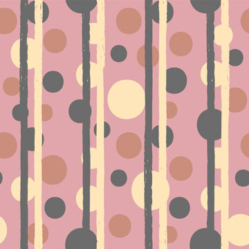 Vector colourful pastel dots pink seamless pattern