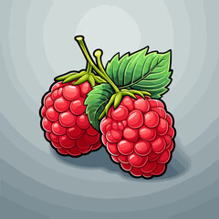 Raspberry. Raspberry hand-drawn comic illustration. Vector doodle style cartoon illustration.