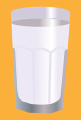 faceted glass of milk vector illustration