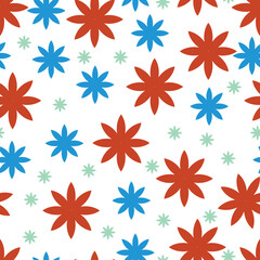 random star shape flower seamless pattern illustration for fabrics