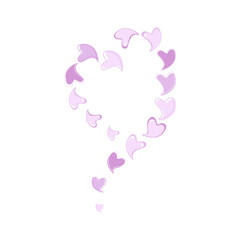 Big pink heart made from smaller hearts. Vector love illustration.