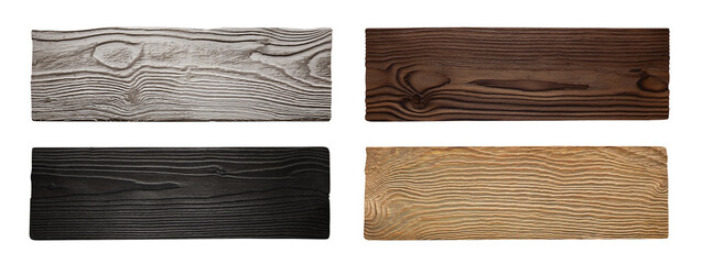Set of wooden planks cut out