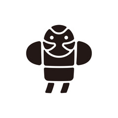 Japanese kite icon.Flat silhouette version.